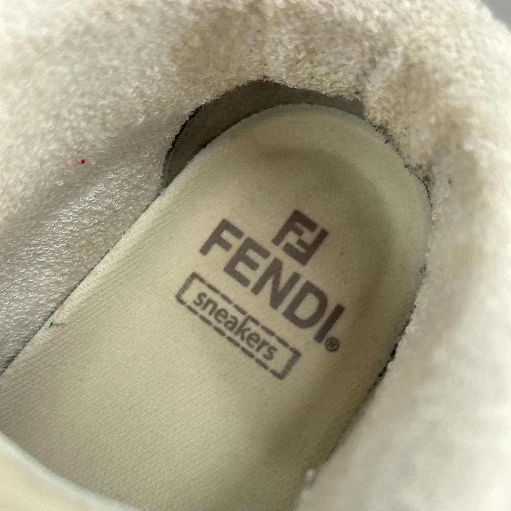 Fendi Shoes Sneakers Womens Size 6 Beige Cream Match High Top Made Italy 8E8358 - Picture 13 of 16